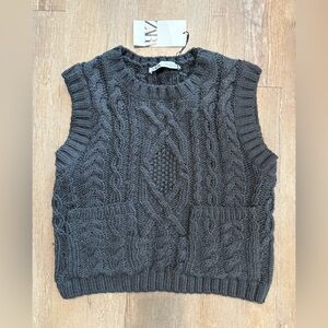 Zara Charcoal Knit Vest